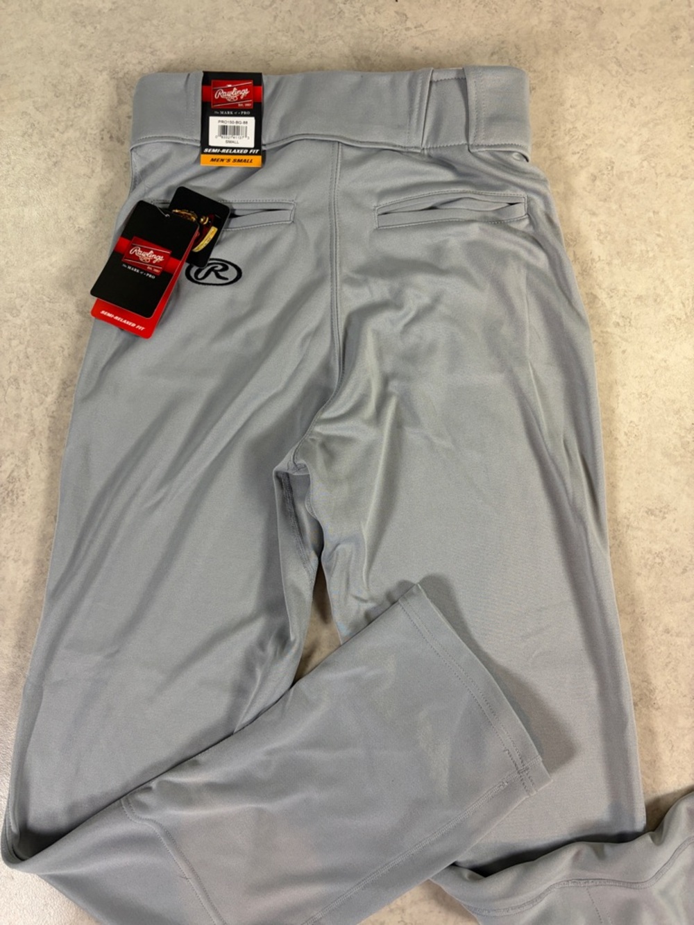 Rawlings Launch Baseball Pants Gray Semi Relaxed Fit Mens Small - Picture 5 of 6